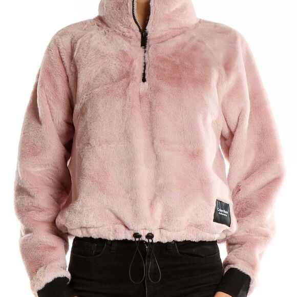 Calvin Klein Performance Pink Fuzzy Sweatshirt L - Picture 2 of 9